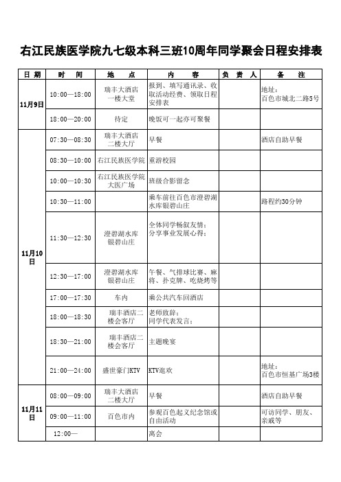 毕业10周年聚会