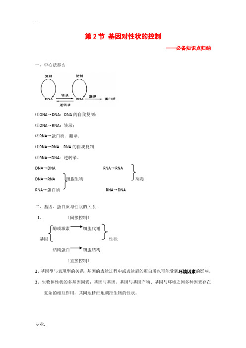 高中生物：4.2《基因对性状的控制》素材(1)(新人教版必修2)