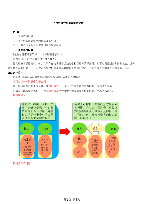 上市公司财务合并报表案例分析