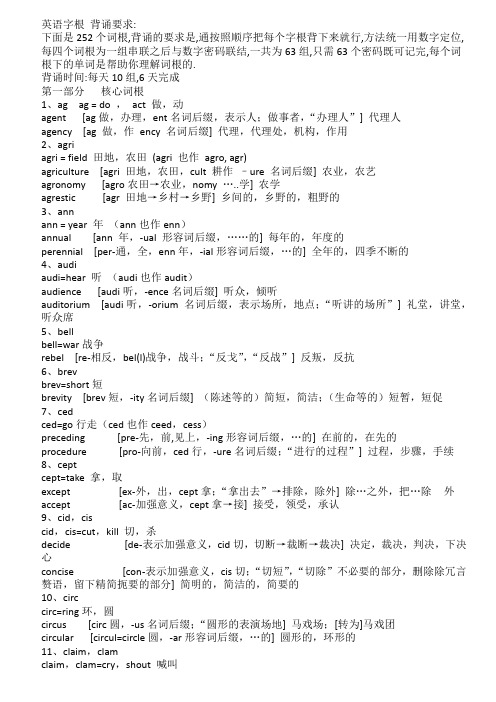 252个英语字根