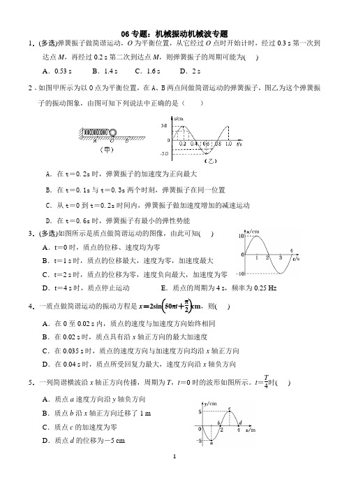 06专题：机械振动机械波(含答案)