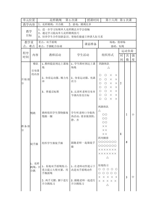 花样跳绳之开合跳