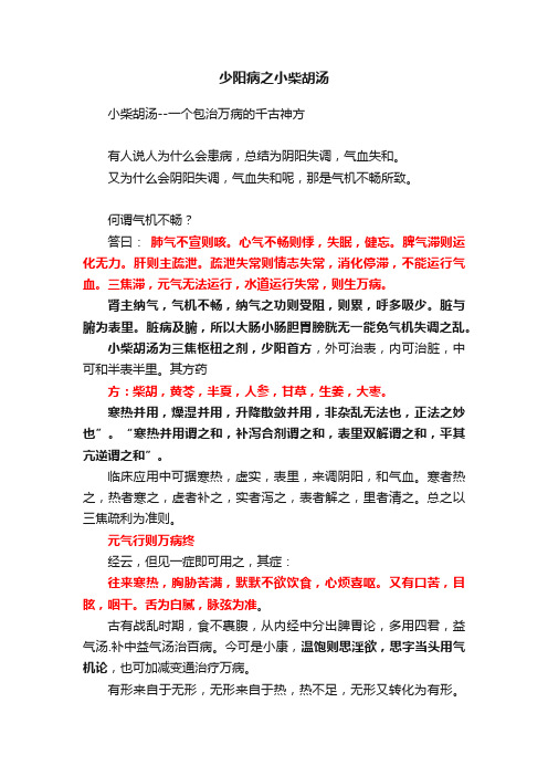 少阳病之小柴胡汤