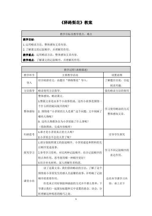 《驿路梨花》教案