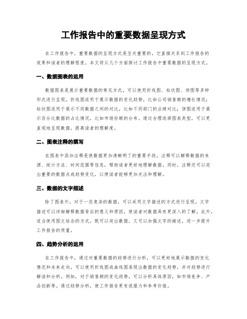 工作报告中的重要数据呈现方式