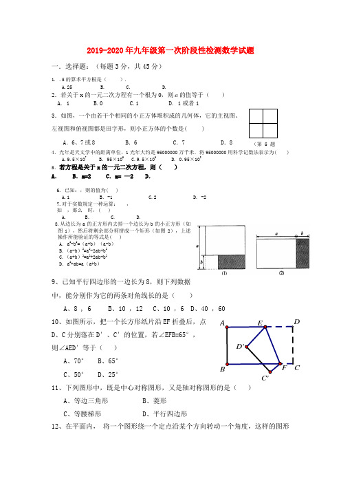 2019-2020年九年级第一次阶段性检测数学试题