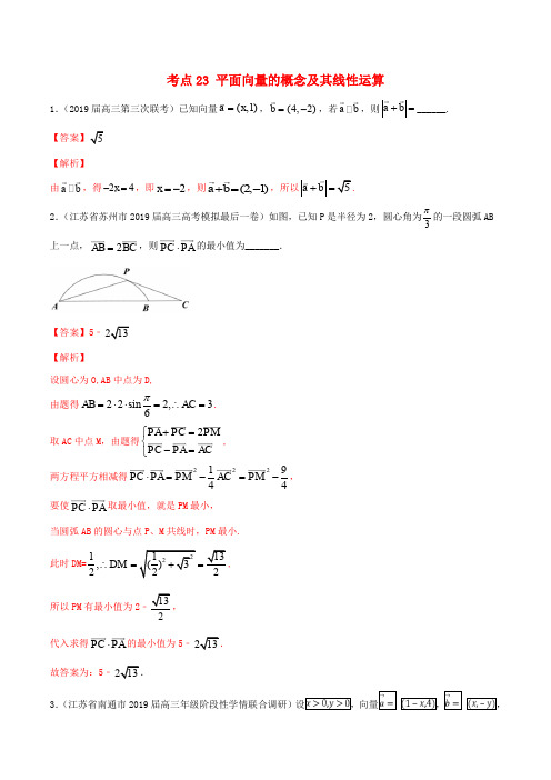 高考数学一轮复习考点平面向量的概念及其线性运算必刷题含解析