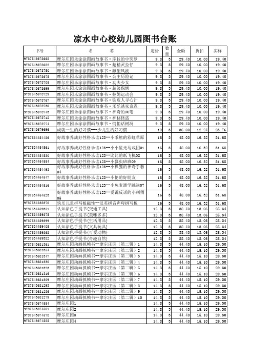 凉水幼儿园总清单