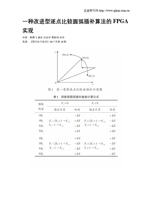 一种改进型逐点比较圆弧插补算法的FPGA实现