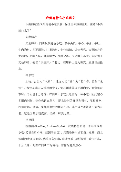 成都有什么小吃范文