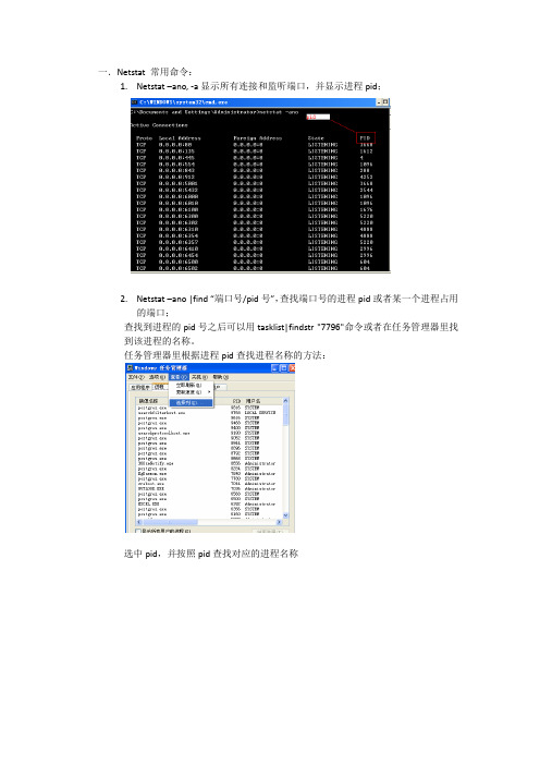 netstat、telnet、ping等命令的使用