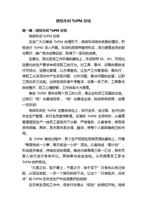 烧结车间TnPM总结