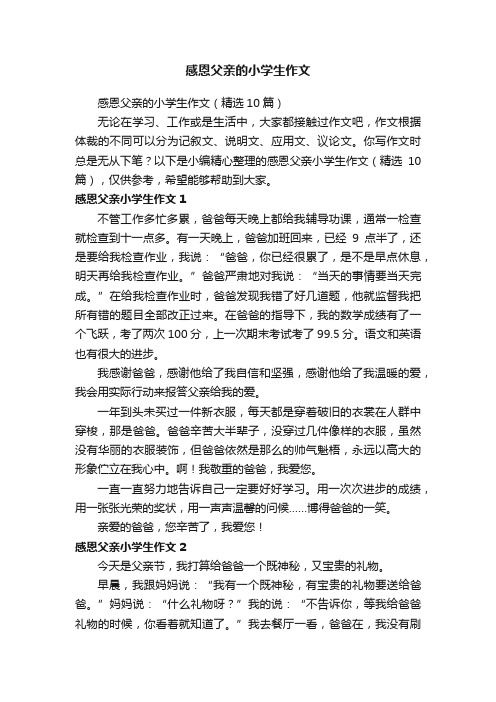 感恩父亲的小学生作文