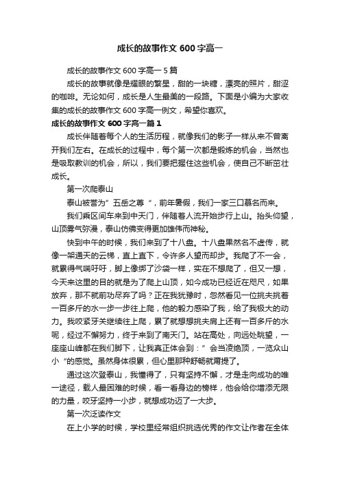 成长的故事作文600字高一