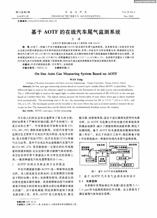 基于AOTF的在线汽车尾气监测系统