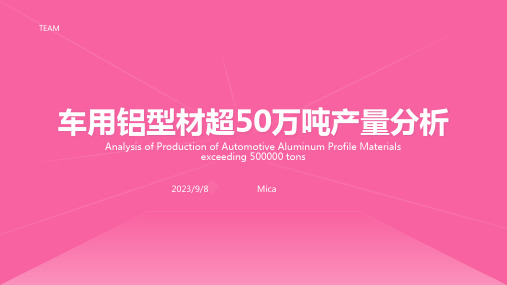 2023年车用铝型材将超50万吨模板