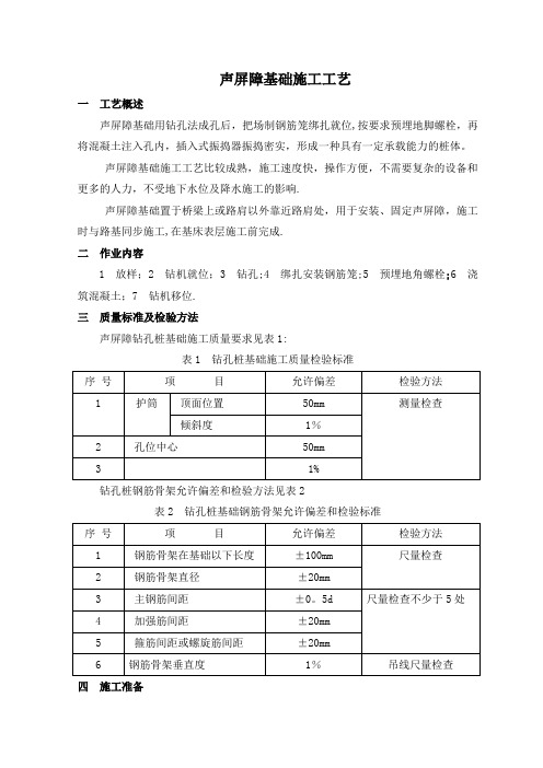 声屏障基础施工工艺