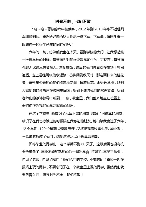 六年级作文：时光不老我们不散作文500字