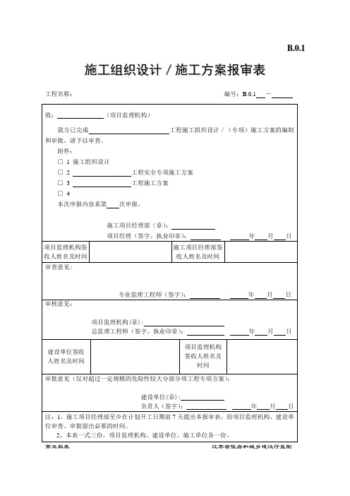 B.0.1施工组织设计／施工方案报审表