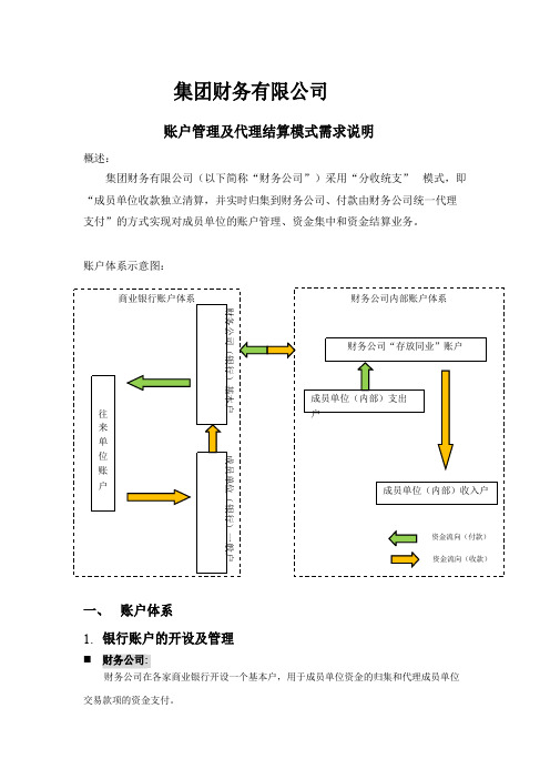 财务公司账户管理及代理结算模式分收统支介绍