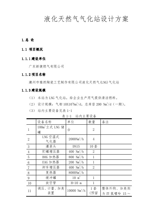 液化天然气气化站设计方案