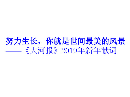 《大河报》2019年新年献词