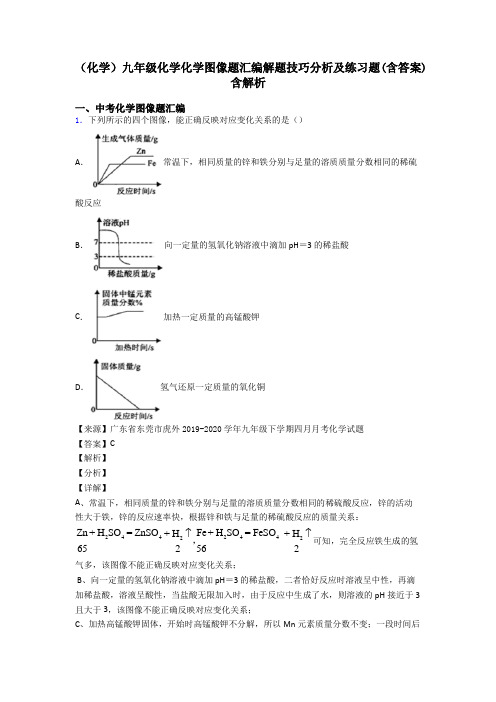 (化学)九年级化学化学图像题汇编解题技巧分析及练习题(含答案)含解析