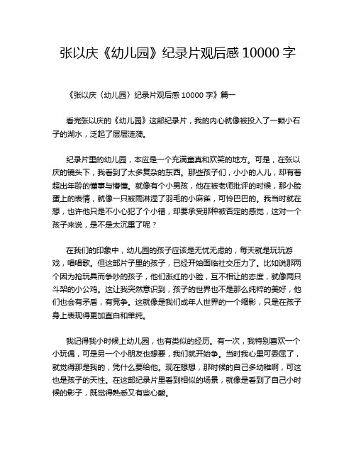 张以庆《幼儿园》纪录片观后感10000字