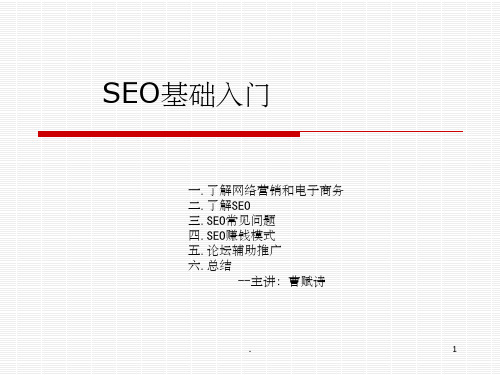 《SEO基础入门》PPT课件