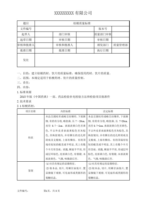 桔梗质量标准