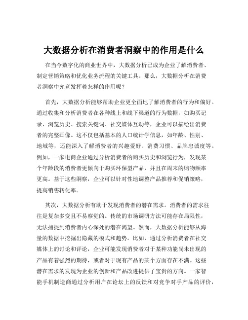 大数据分析在消费者洞察中的作用是什么