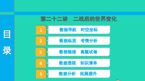 中考历史第一部分知识梳理模块四世界现代史20世纪初至今第二十二讲二战后的世界变化课件