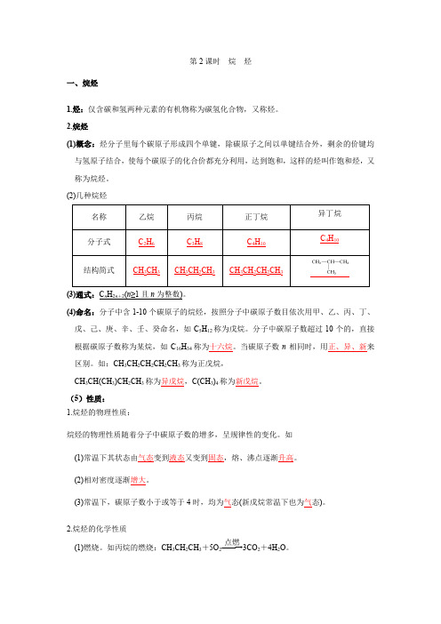 第一节(第2课时)烷烃(解析版)高一化学提升(人教版必修2)