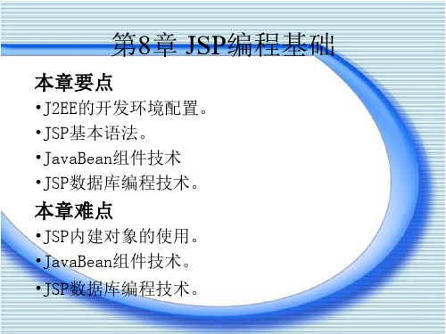 第8章JSP编程基础精品PPT课件