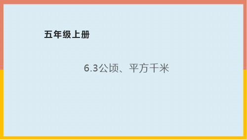 北师大版五年级数学上册6.3公顷、平方千米课件