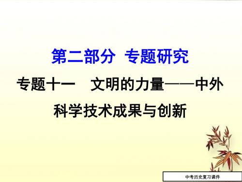 中考历史专题总复习课件9(专题十一_文明的力量—中外科学技术成果与创新)