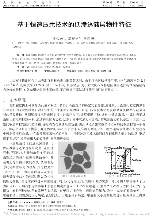 基于恒速压汞技术的低渗透储层物性特征_于俊波