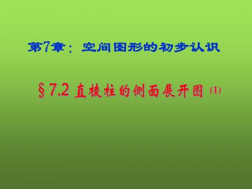 九年级数学下册 7.2 直棱柱的侧面展开图课件 (新版)青岛版