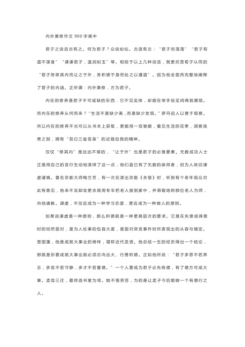 内外兼修作文900字高中