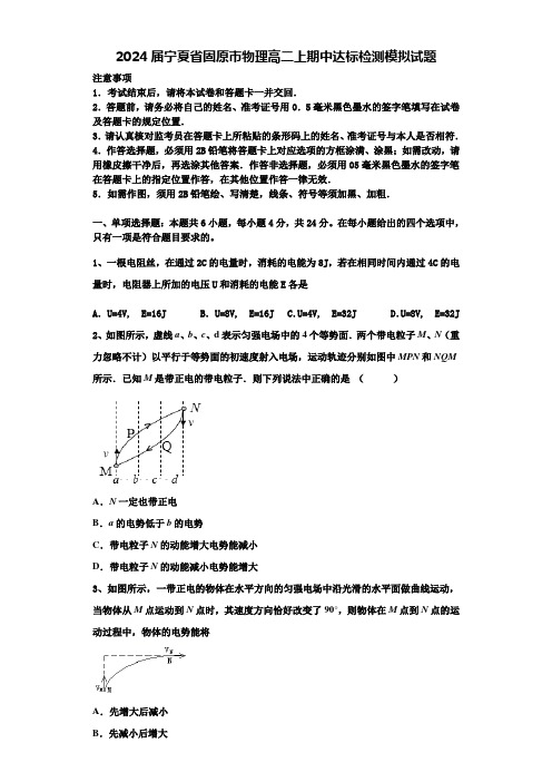 2024届宁夏省固原市物理高二上期中达标检测模拟试题含解析