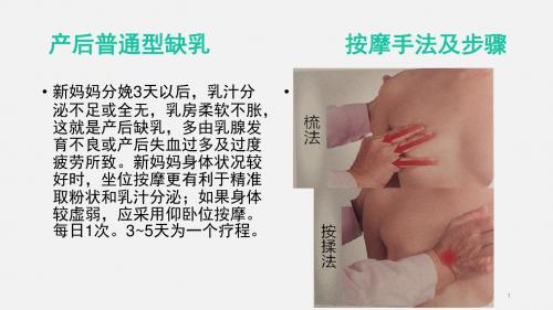 产后普通型缺乳,催乳按摩手法PPT参考课件