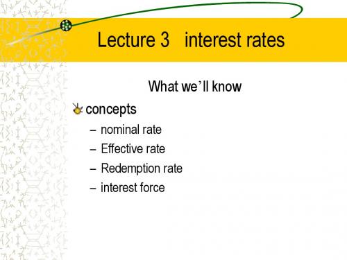 Lecture 3 interest rates