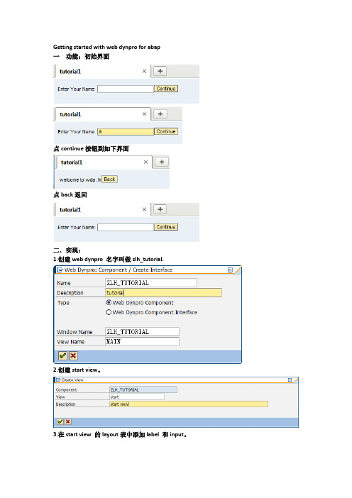 案例一  getting started with web dynpro for abap