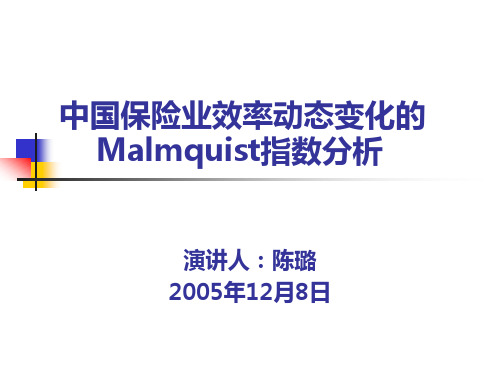 中国保险业效率动态变化的Malmquist指数分析-Po