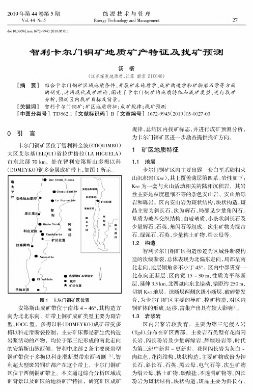 智利卡尔门铜矿地质矿产特征及找矿预测