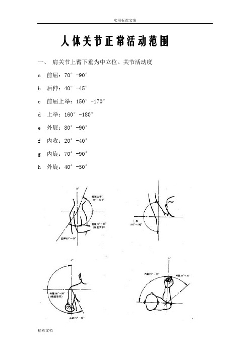 正常人体关节活动度