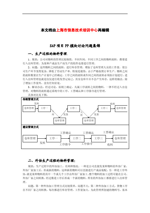 SAP项目PP模块讨论题