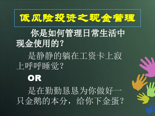 低风险投资之现金管理课件