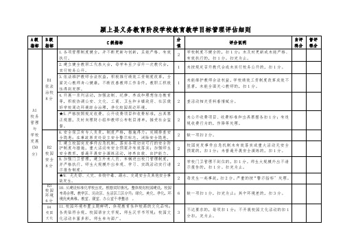 颍上县义务教育阶段学校教育教学目标管理评估细则