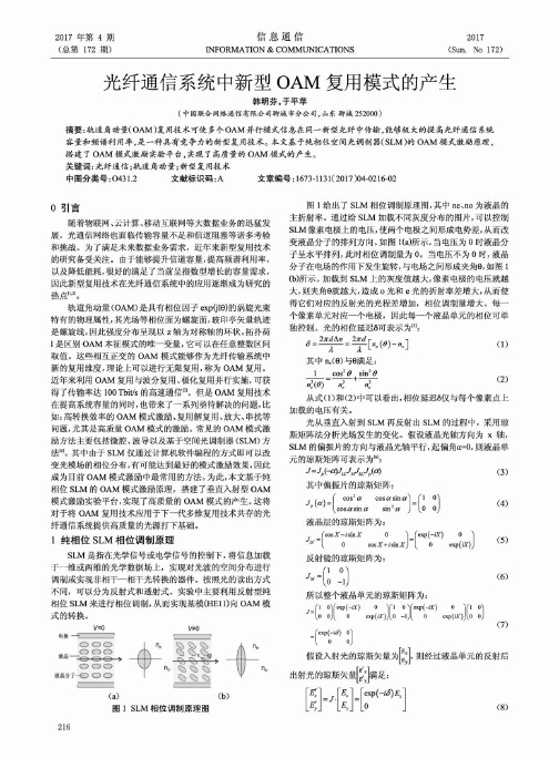 光纤通信系统中新型OAM复用模式的产生